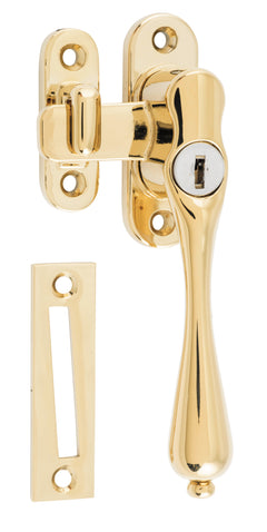 Locking Casement Fastener - Right Hand Anti-tarnish Brass