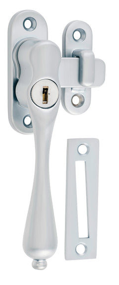 Locking Casement Fastener - Left Hand Satin Chrome