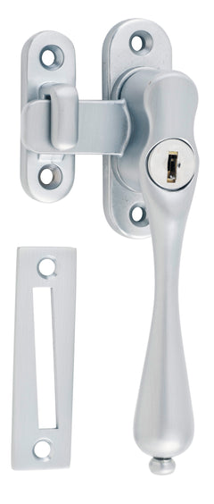 Locking Casement Fastener - Right Hand Satin Chrome