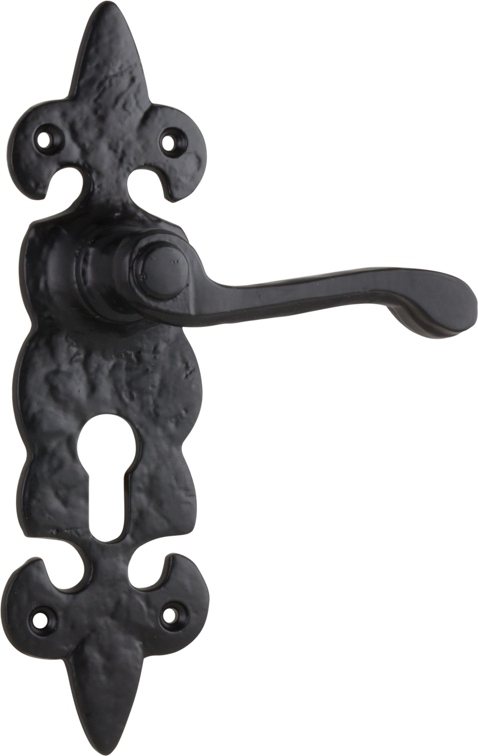Stratford Lever - Long Backplate Matt Black / Euro | Entrance