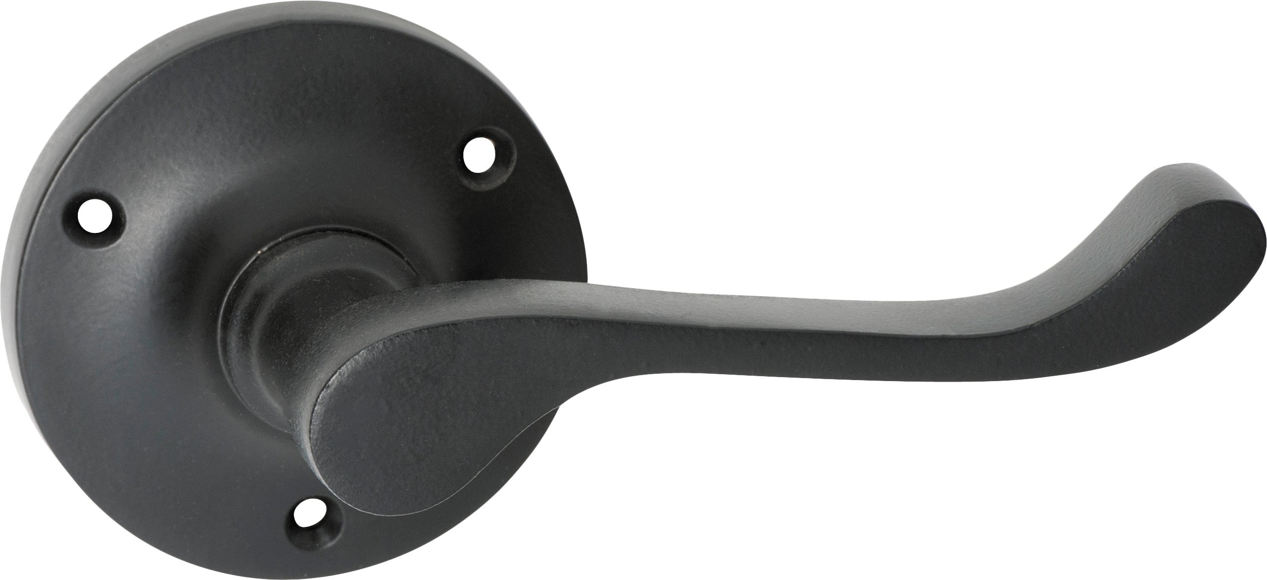 Victorian Lever - Round Rose Matt Black / Passage