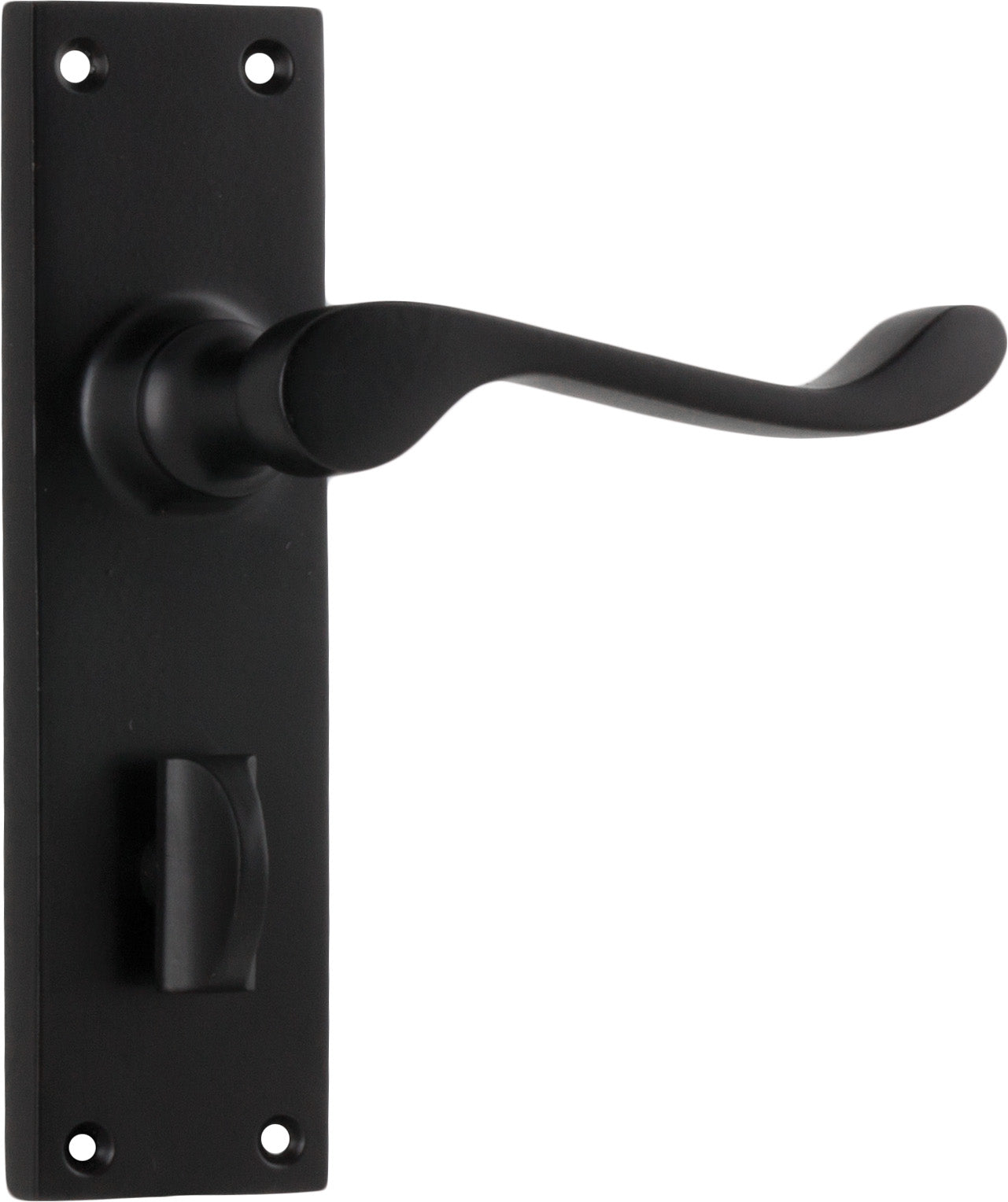 Victorian Lever - Long Backplate Matt Black / Privacy | Privacy