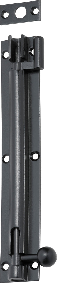 Barrel Bolt Matt Black / Offset L150mm