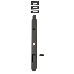 Locking Flush Bolt - 300mm Matt Black / Solid Brass