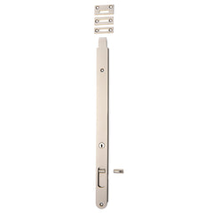 Locking Flush Bolt - 400mm Satin Nickel / Solid Brass