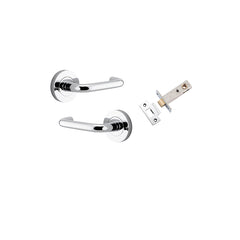 Oslo Lever - Round Rose (Inbuilt Privacy) Chrome Plated / Solid Brass