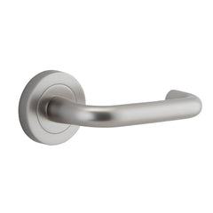 Oslo Lever - Round Rose Satin Nickel / Solid Brass