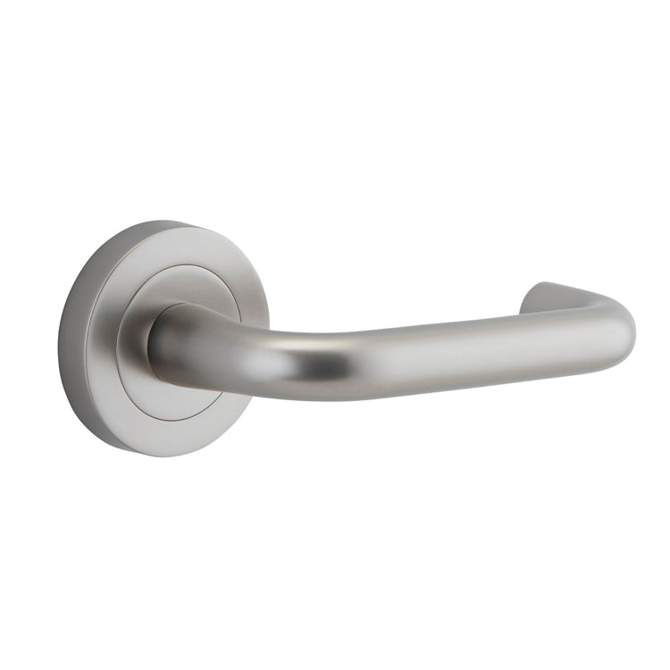 Oslo Lever - Round Rose Satin Nickel / Solid Brass