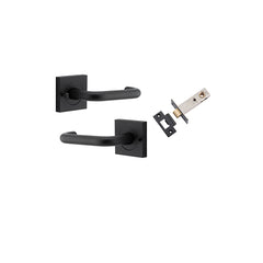 Oslo Lever - Square Rose (Inbuilt Privacy) Matt Black / Solid Brass