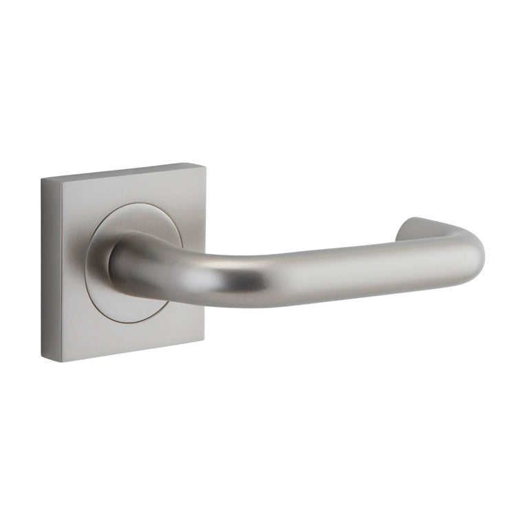 Oslo Lever - Square Rose Satin Nickel / Solid Brass