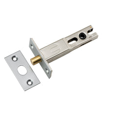 Privacy Bolt - Round - 70mm Backset Satin Chrome / Steel & Sheet Brass