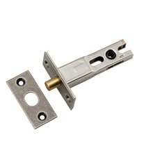 Privacy Bolt - Round - 60mm Backset Rumbled Nickel / Steel & Sheet Brass