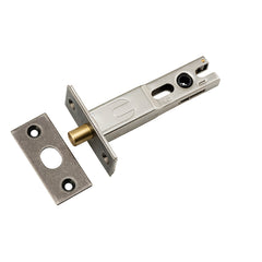 Privacy Bolt - Round - 70mm Backset Rumbled Nickel / Steel & Sheet Brass