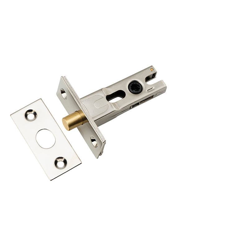 Privacy Bolt - Round - 45mm Backset Polished Nickel / Steel & Sheet Brass