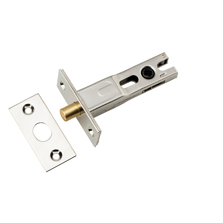 Privacy Bolt - Round - 60mm Backset Polished Nickel / Steel & Sheet Brass