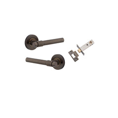 Helsinki Lever - Round Rose (Inbuilt Privacy) Antique Brass / Solid Brass