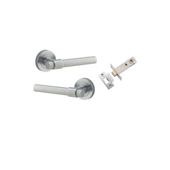 Helsinki Lever - Round Rose Passage Kit Satin Chrome / Solid Brass