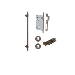 Helsinki Pull Handle - 450mm Entrance Kit with Separate High Security Lock Antique Brass / Solid Brass