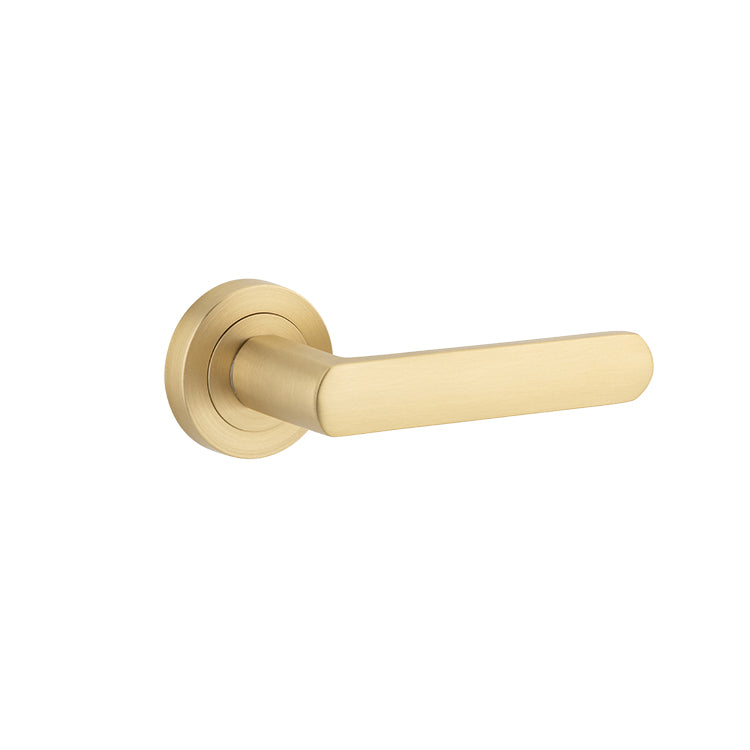 Osaka Lever - Round Rose Satin Brass / Solid Brass