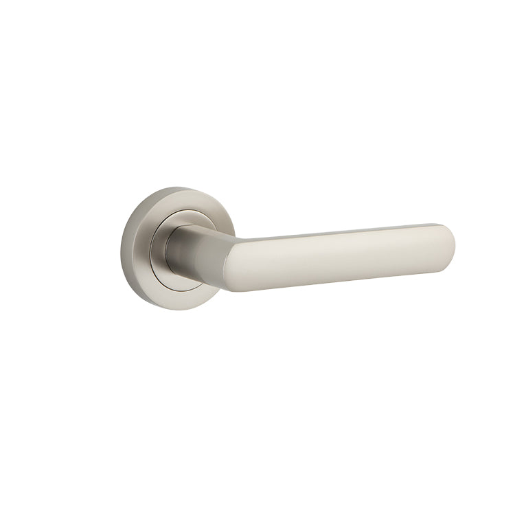 Osaka Lever - Round Rose Satin Nickel / Solid Brass