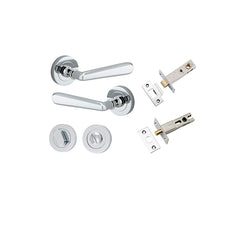 Copenhagen Lever - Round Rose Privacy Kit with Separate Privacy Turn Chrome Plated / Solid Brass