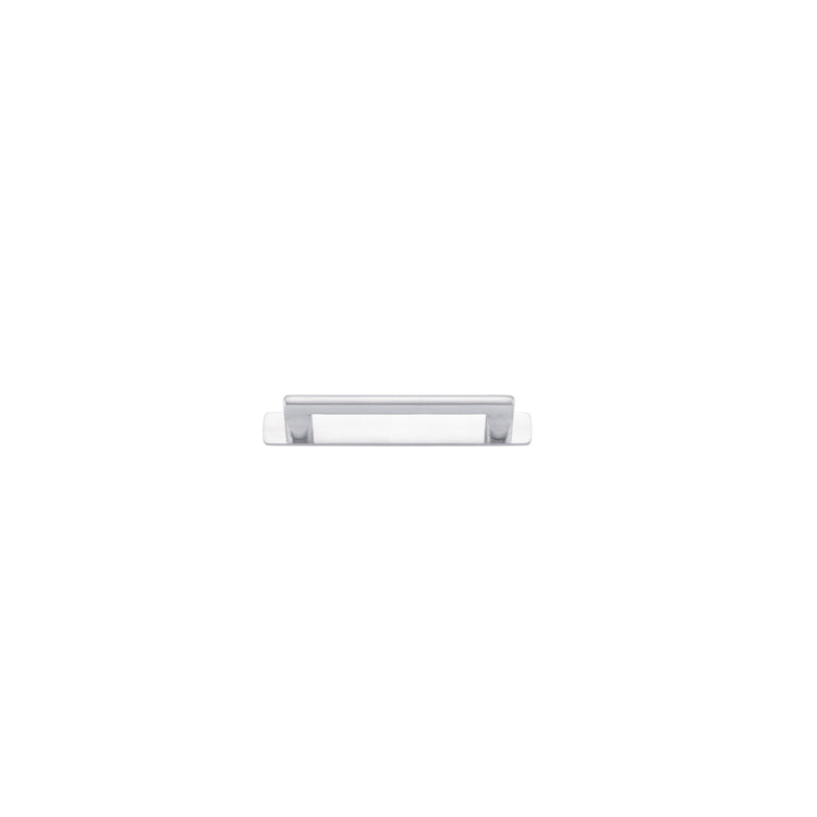 Baltimore Cabinet Pull with Backplate - CTC128mm Brushed Chrome / Solid Brass