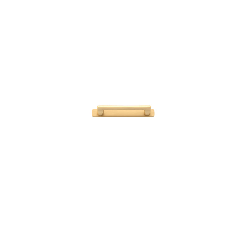 Baltimore Cabinet Pull with Backplate - CTC128mm Brushed Brass / Solid Brass