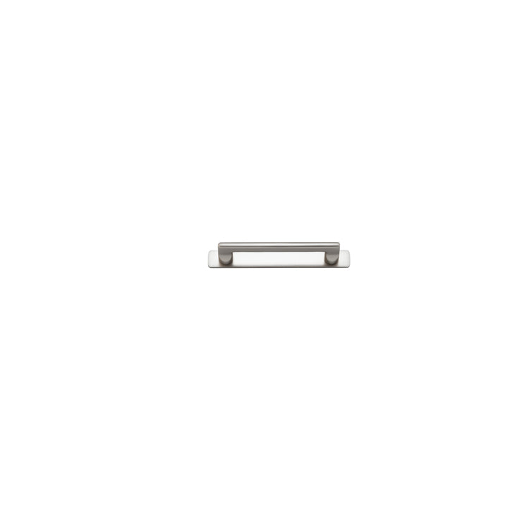 Baltimore Cabinet Pull with Backplate - CTC128mm Satin Nickel / Solid Brass
