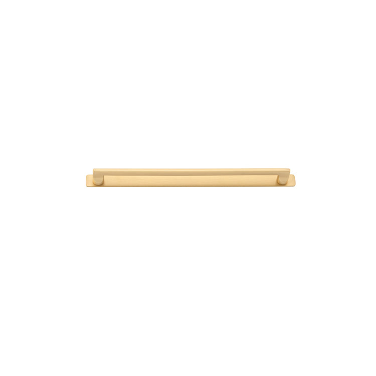 Baltimore Cabinet Pull with Backplate - CTC320mm Brushed Brass / Solid Brass