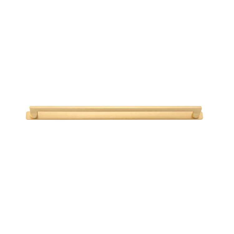 Baltimore Cabinet Pull with Backplate - CTC450mm Brushed Brass / Solid Brass