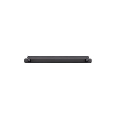 Osaka Cabinet Pull with Backplate - CTC256mm Matt Black / Solid Brass