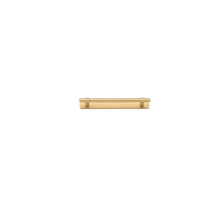 Helsinki Cabinet Pull with Backplate - CTC160mm Satin Brass / Solid Brass
