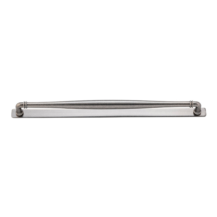 Sarlat Cabinet Pull with Backplate - CTC450mm Rumbled Nickel / Solid Brass
