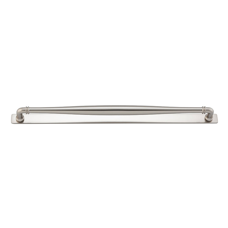 Sarlat Cabinet Pull with Backplate - CTC450mm Satin Nickel / Solid Brass
