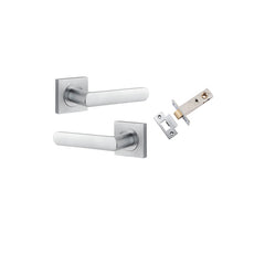 Osaka Lever - Square Rose Passage Kit Satin Chrome / Solid Brass