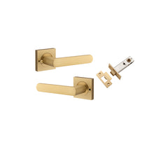 Osaka Lever - Square Rose (Inbuilt Privacy) Satin Brass / Solid Brass