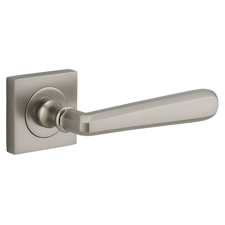 Copenhagen Lever - Square Rose Satin Nickel / Solid Brass