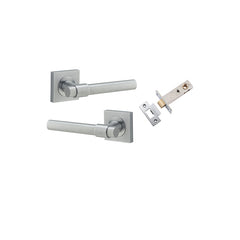Helsinki Lever - Square Rose Passage Kit Satin Chrome / Solid Brass