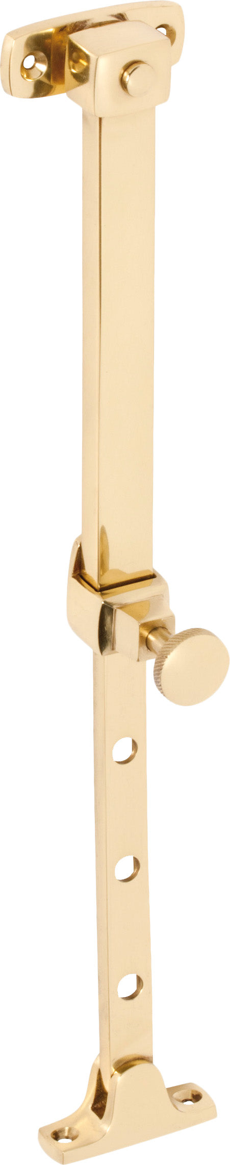 Telescopic Pin Casement Stay - L200-295mm Unlacquered Polished Brass