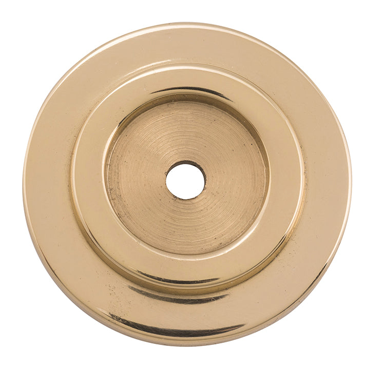 Cupboard Knob Backplate Unlacquered Polished Brass / D32mm