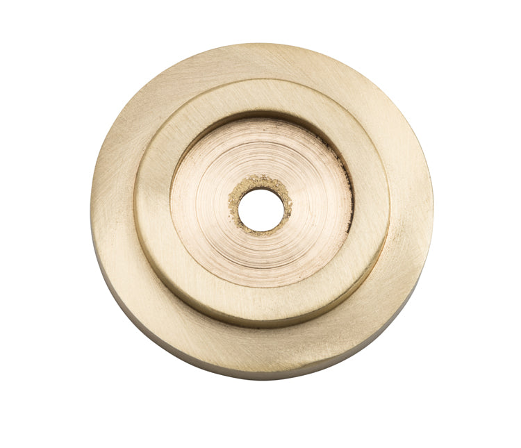 Cupboard Knob Backplate Unlacquered Satin Brass / D32mm