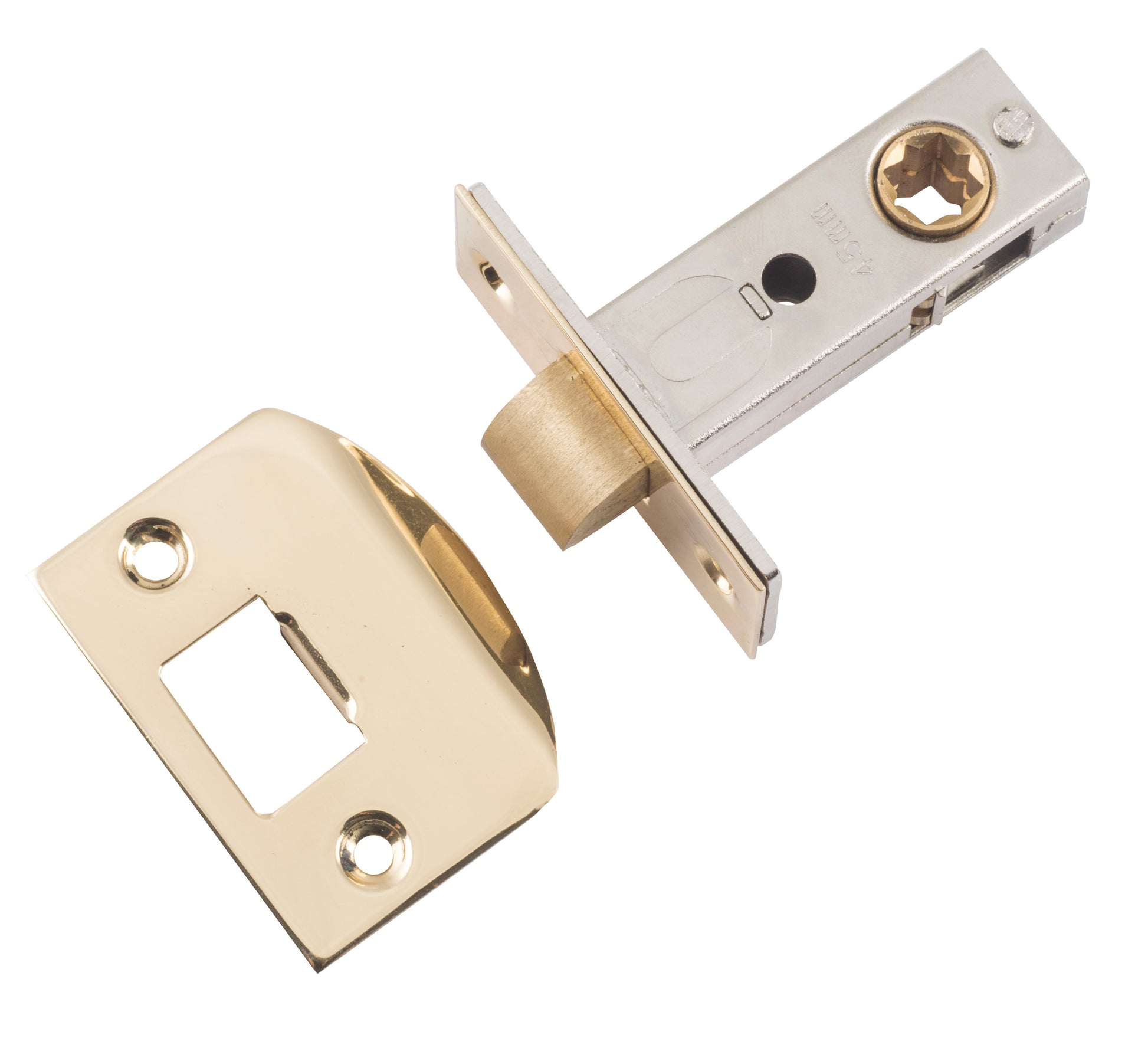 Hard Sprung Split Cam Tube Latch Polished Brass / L45mm