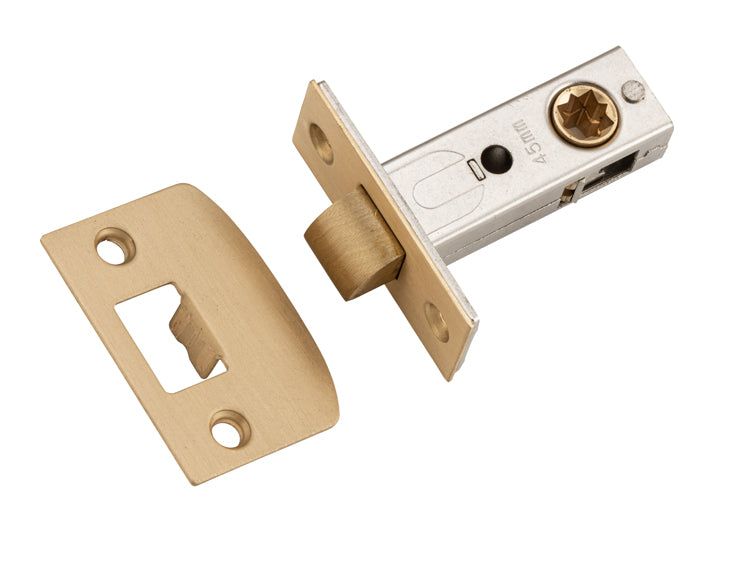 Hard Sprung Split Cam Tube Latch Satin Brass / L45mm