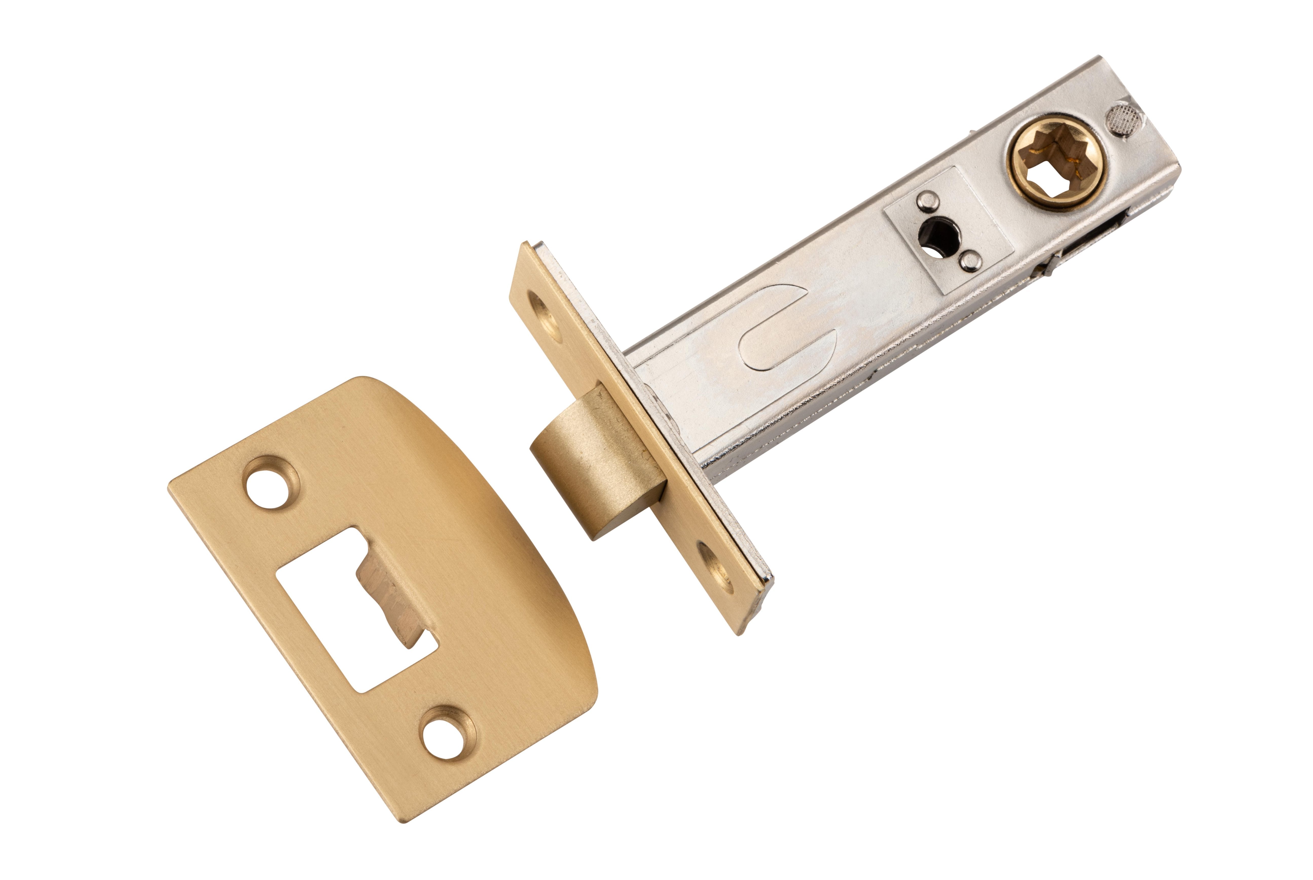 Hard Sprung Split Cam Tube Latch Satin Brass / 70mm