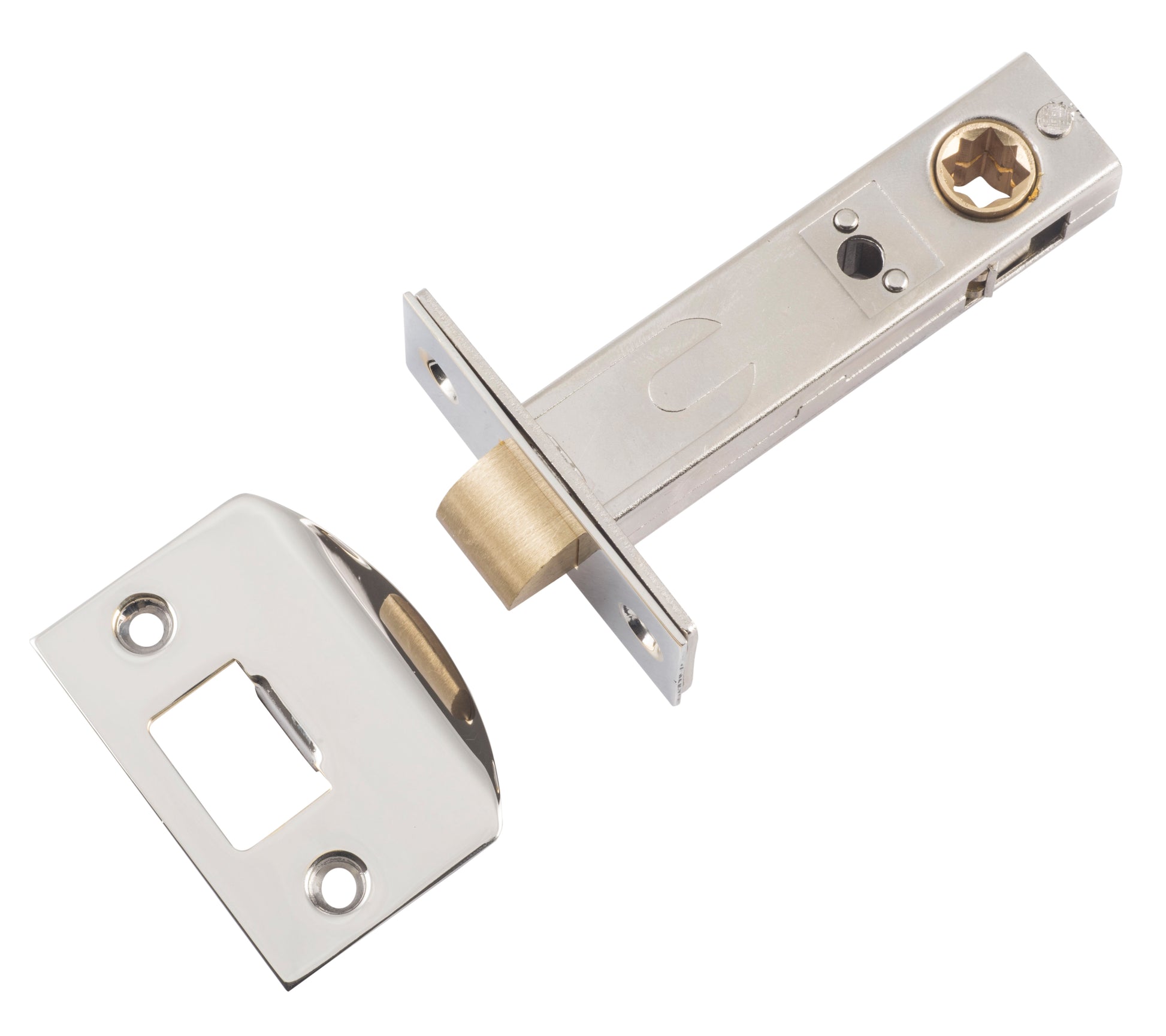 Hard Sprung Split Cam Tube Latch Polished Nickel / 70mm