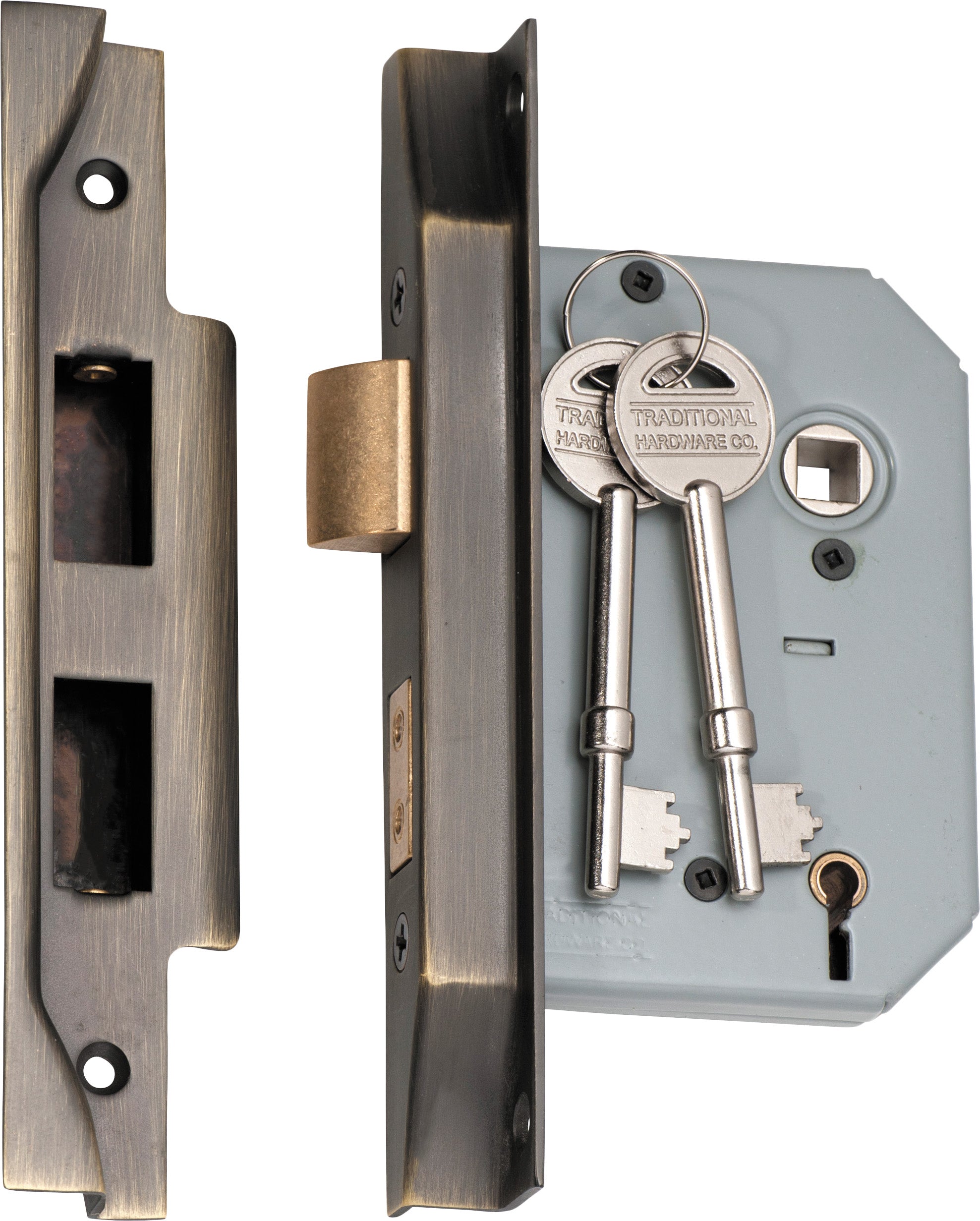 Rebated 5 Lever Mortice Lock Antique Brass / Backset 57mm