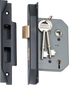 Rebated 5 Lever Mortice Lock Antique Copper / Backset 57mm