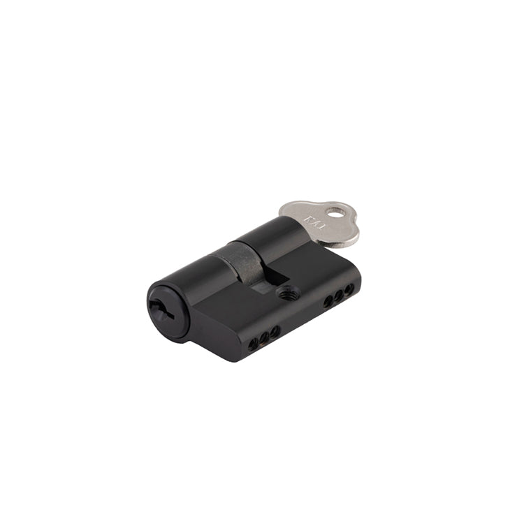Euro Cylinder Key/Key 3 Pin Matt Black / Brass