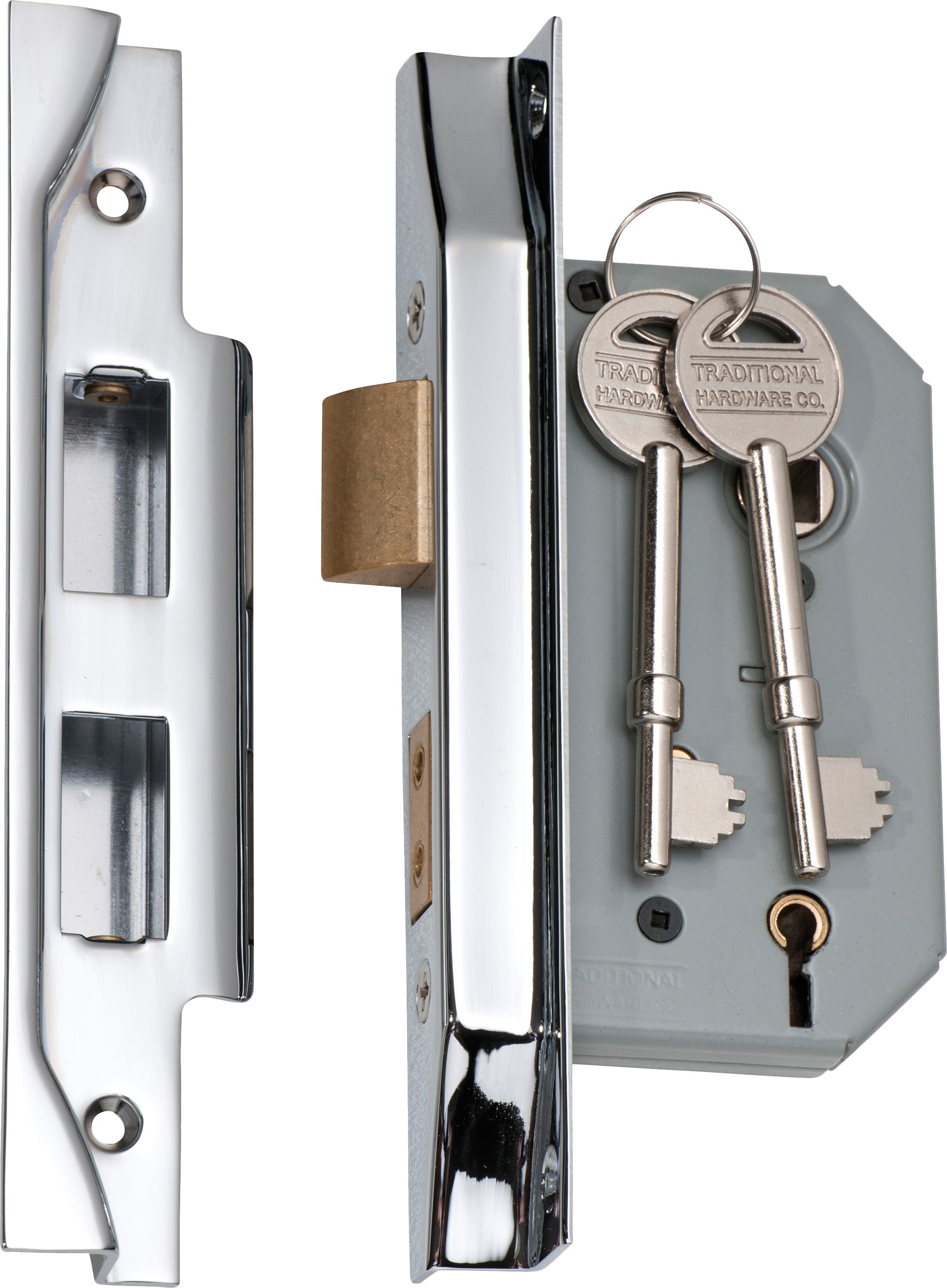 Rebated 5 Lever Mortice Lock Chrome Plated / Backset 46mm