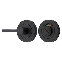 Privacy Accessibility Turn with Indicator - Round Matt Black / Solid Brass